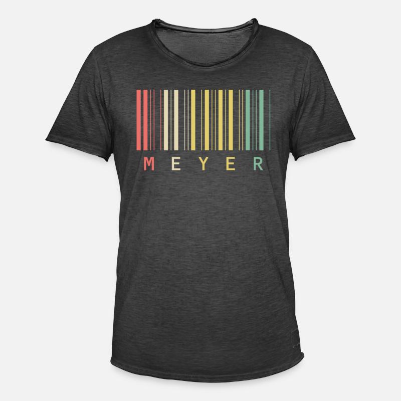 Meyer Familienname Balkencode Barcode Geschenk - Männer Vintage T-Shirt - Vintage Schwarz