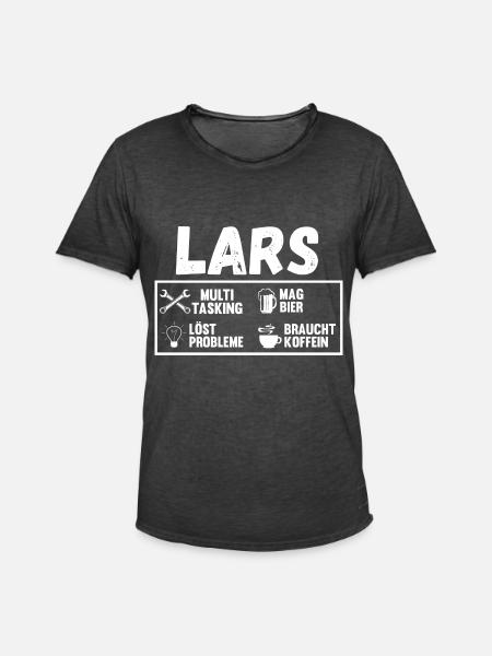 Lars - Männer Vintage T-Shirt - Vintage Schwarz