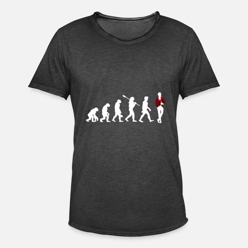 Evolution des Weintrinker - Männer Vintage T-Shirt - Vintage Schwarz