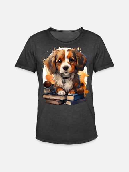Beagle - Men's Vintage T-Shirt - washed black
