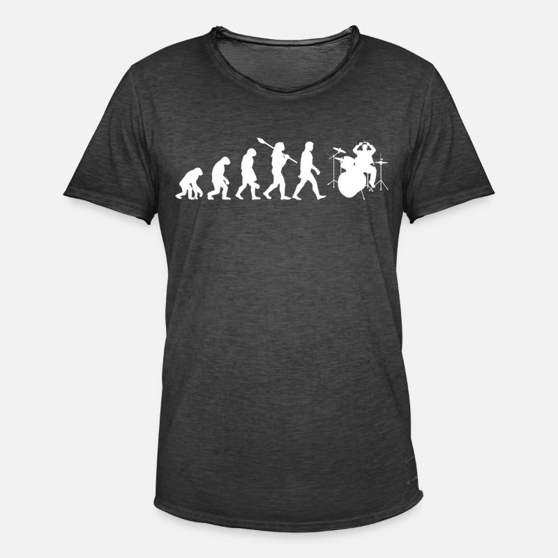 Drum Evolution - Männer Vintage T-Shirt - Vintage Schwarz