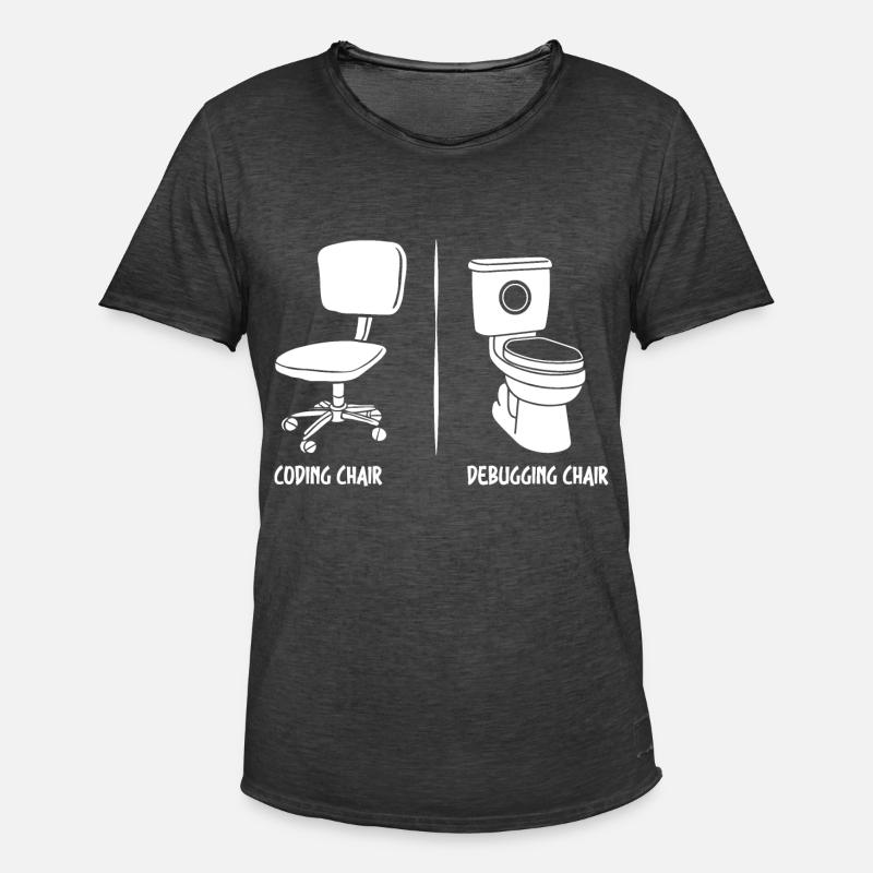 Debugging-Stuhl lustige Programmierer Geschenk - Männer Vintage T-Shirt - Vintage Schwarz