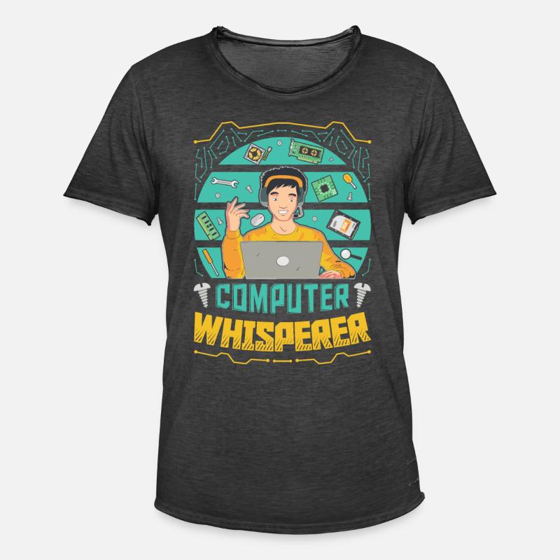 Computer Whisperer IT-support - Herre vintage T-shirt - vintage-sort