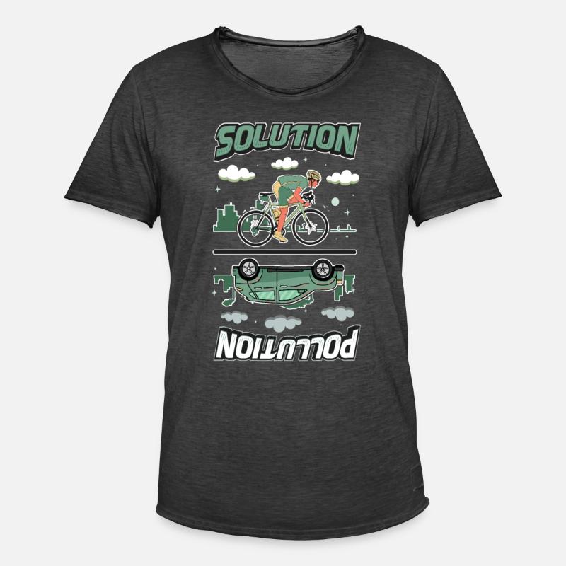Polution Solution Umweltschutz Radfahren - Männer Vintage T-Shirt - Vintage Schwarz
