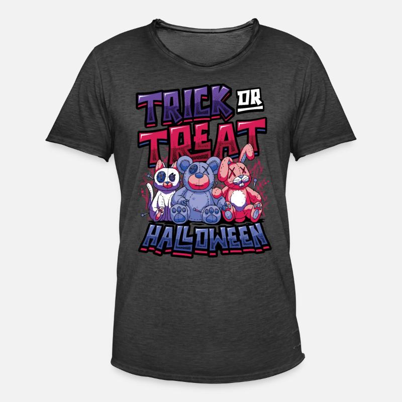 Süßes Oder Saures Halloween - Männer Vintage T-Shirt - Vintage Schwarz