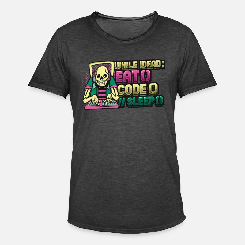 Programmer,Computer Programmer,Joke - Men's Vintage T-Shirt - washed black