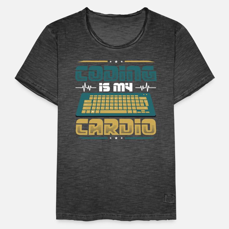 Coding Is My Cardio, Code Programmer Men's Vintage T-Shirt
