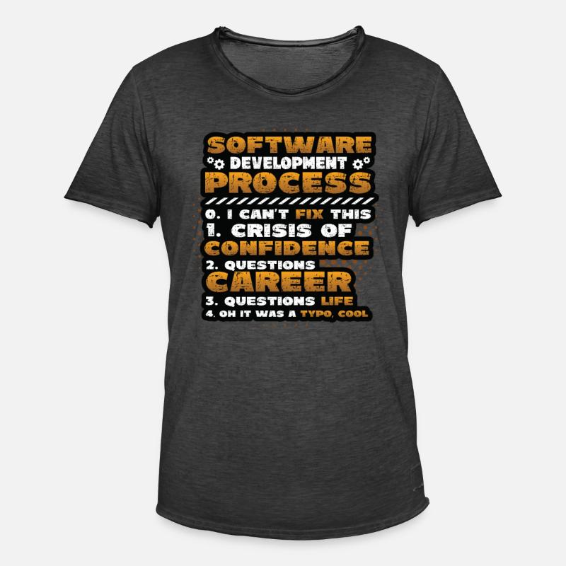 Software-Entwicklungsprozess, Programmierung - Männer Vintage T-Shirt - Vintage Schwarz