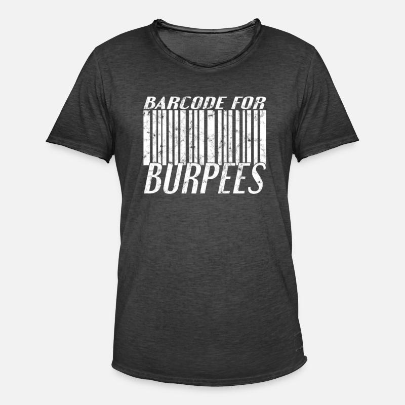 Burpee Barcode - Männer Vintage T-Shirt - Vintage Schwarz