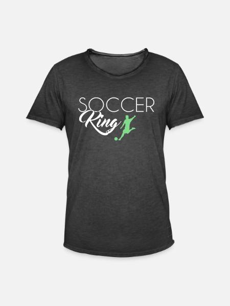 Fußball King - Männer Vintage T-Shirt - Vintage Schwarz