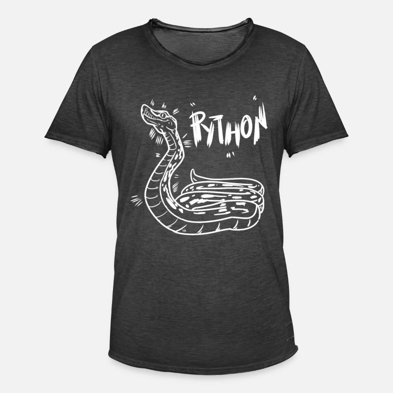 python - Men's Vintage T-Shirt - washed black