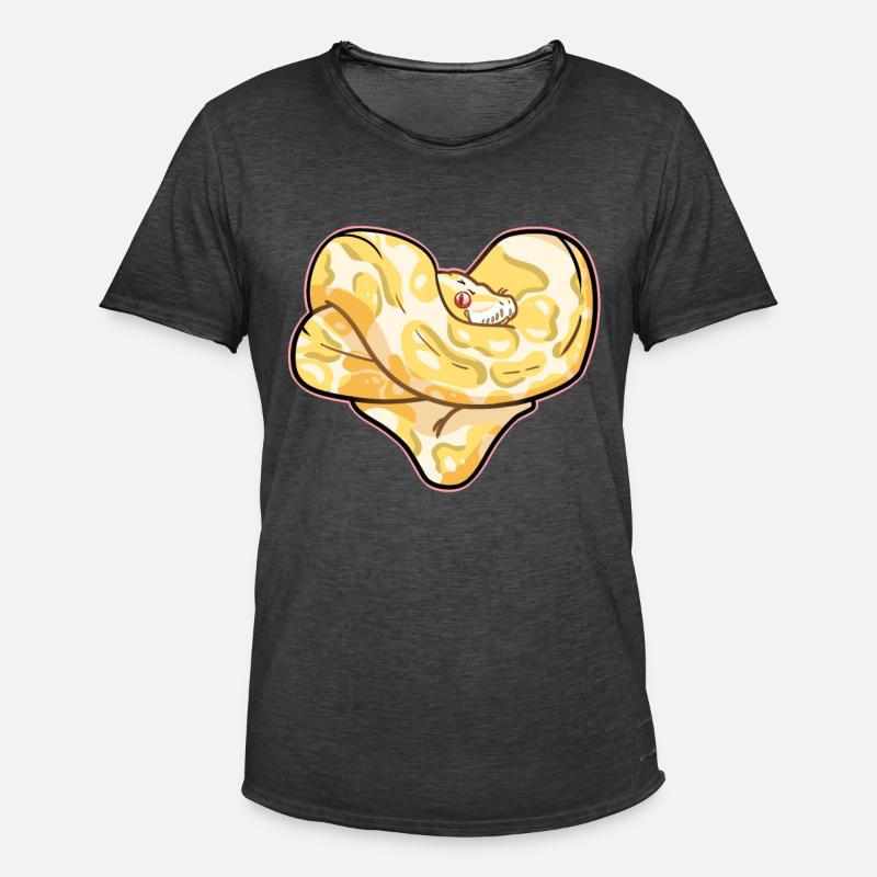Python heart - Men's Vintage T-Shirt - washed black