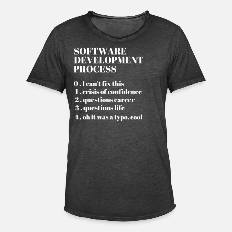 Software Development Funny Coding Programming - Men's Vintage T-Shirt - washed black