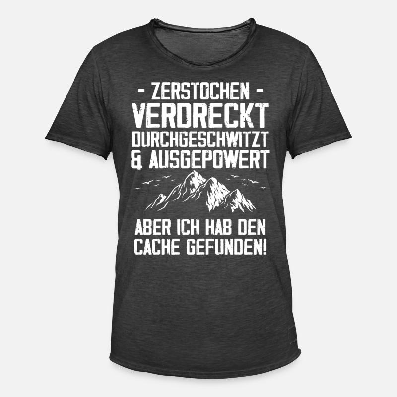 Gecache Geocaching Hobby Cache - Männer Vintage T-Shirt - Vintage Schwarz