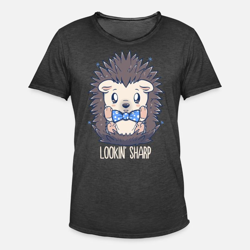 Lookin Sharp Dapper Igel - Männer Vintage T-Shirt - Vintage Schwarz