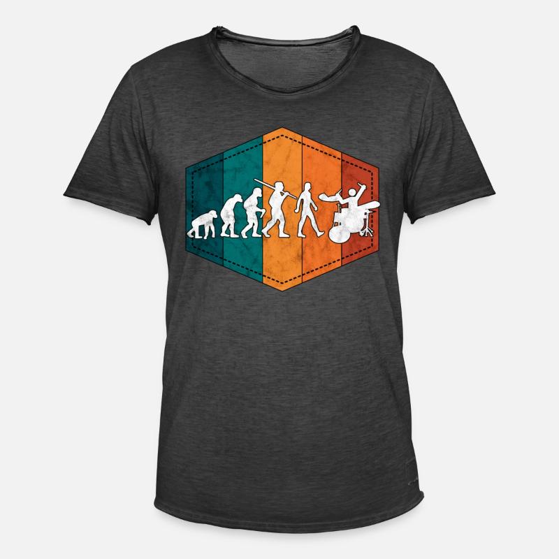 Drums evolution drummer retro - Men's Vintage T-Shirt - washed black