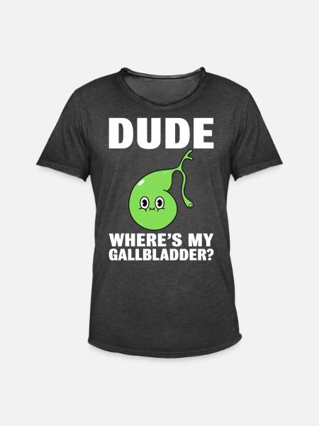 Funny Gallbladder Removal Cholecystectomy - Men's Vintage T-Shirt - washed black