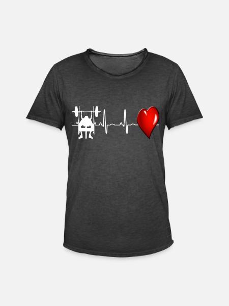 bench press - Men's Vintage T-Shirt - washed black