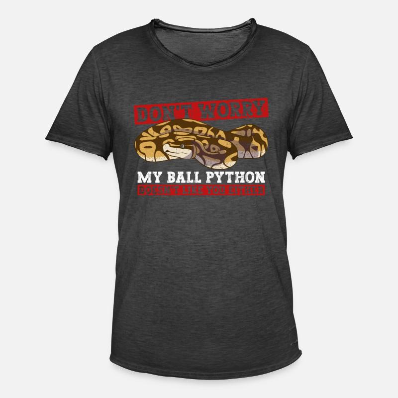 Königspython Boule de banane Python - T-shirt vintage Homme - noir vintage