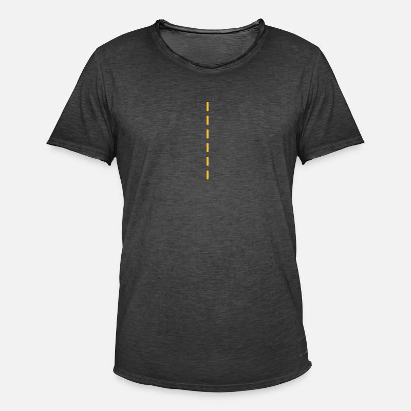 Strichellinie / dashed (1c) - Männer Vintage T-Shirt - Vintage Schwarz