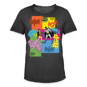 DC Comics Batman Robin Dynamic Duo Vintage - Men's Vintage T-Shirt - washed black - Front - Jose (178cm)
