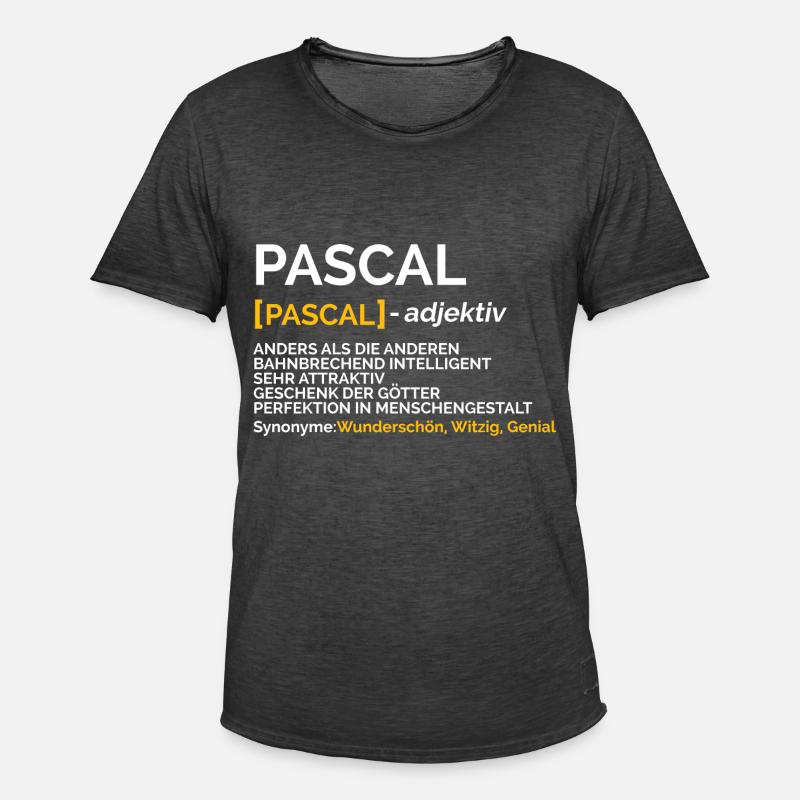 Pascal - Männer Vintage T-Shirt - Vintage Schwarz