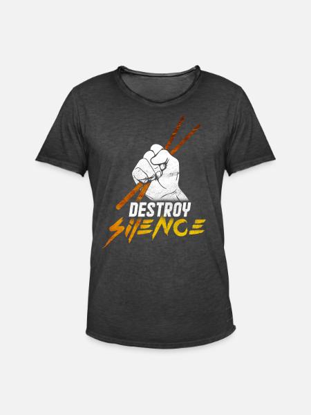 Drums - Men's Vintage T-Shirt - washed black