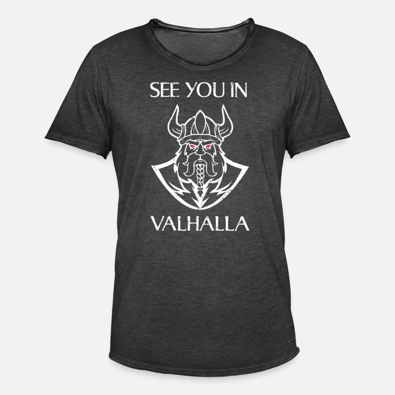 Wikinger Valhalla - Männer Vintage T-Shirt - Vintage Schwarz