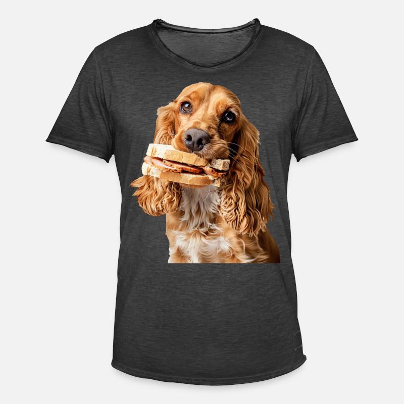 Cocker Spaniel - Maglietta vintage da uomo - nero antico
