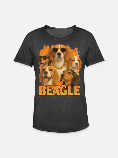Beagle - Männer Vintage T-Shirt - Vintage Schwarz