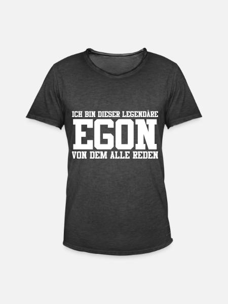 Egon Name Design - Männer Vintage T-Shirt - Vintage Schwarz