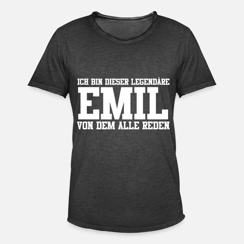 Emil Name Design - Männer Vintage T-Shirt - Vintage Schwarz