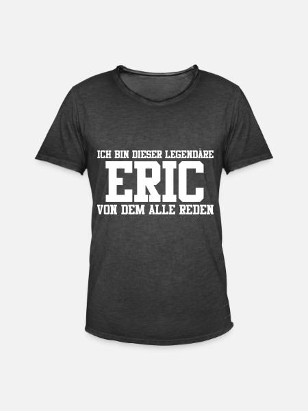 Eric Name Design - Männer Vintage T-Shirt - Vintage Schwarz
