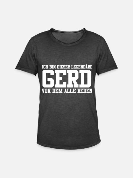 Gerd Name Design - Männer Vintage T-Shirt - Vintage Schwarz