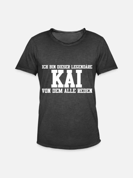 Kai Name Design - Männer Vintage T-Shirt - Vintage Schwarz