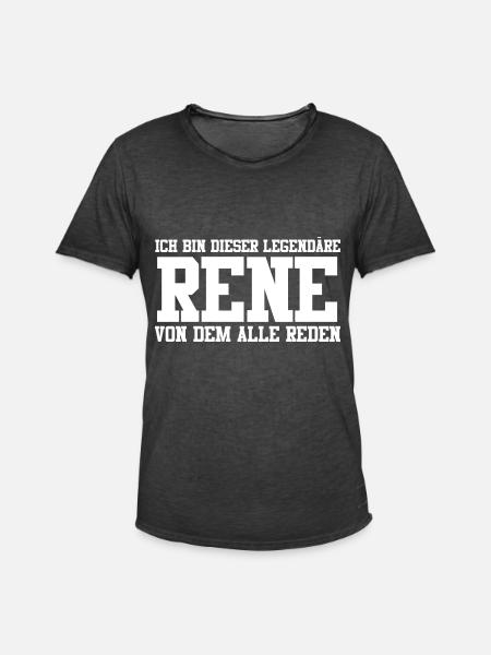 Rene Name Design - Männer Vintage T-Shirt - Vintage Schwarz