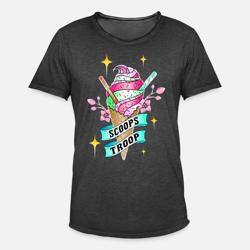 Eis Eiscreme - Männer Vintage T-Shirt - Vintage Schwarz