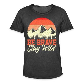 Outdoor - Männer Vintage T-Shirt - Vintage Schwarz - Vorne
