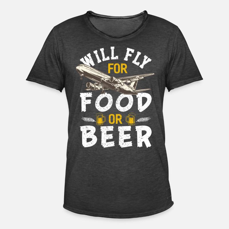 Pilot - Männer Vintage T-Shirt - Vintage Schwarz