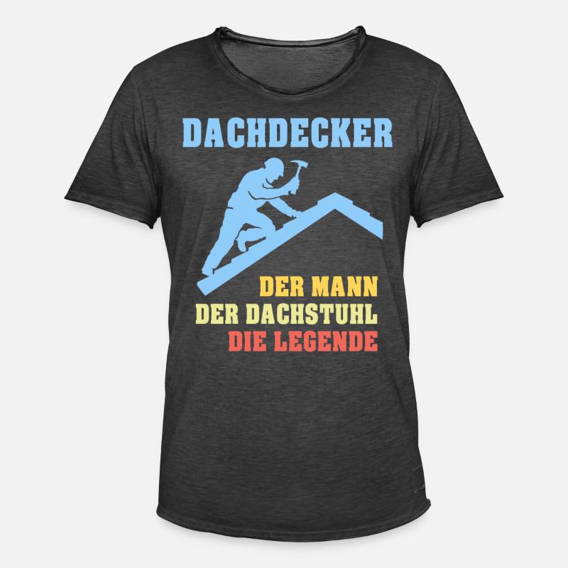 Dachdecker Sprüche Dachdecken - Männer Vintage T-Shirt - Vintage Schwarz