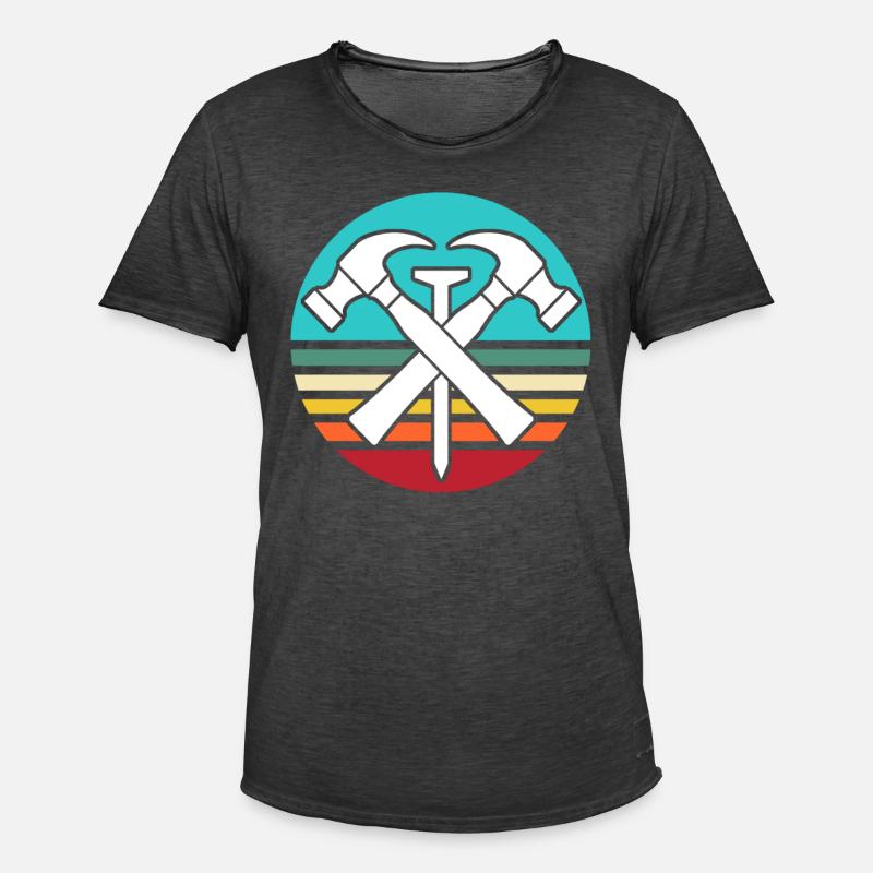 Dachdecker Motiv Dachdecken - Männer Vintage T-Shirt - Vintage Schwarz