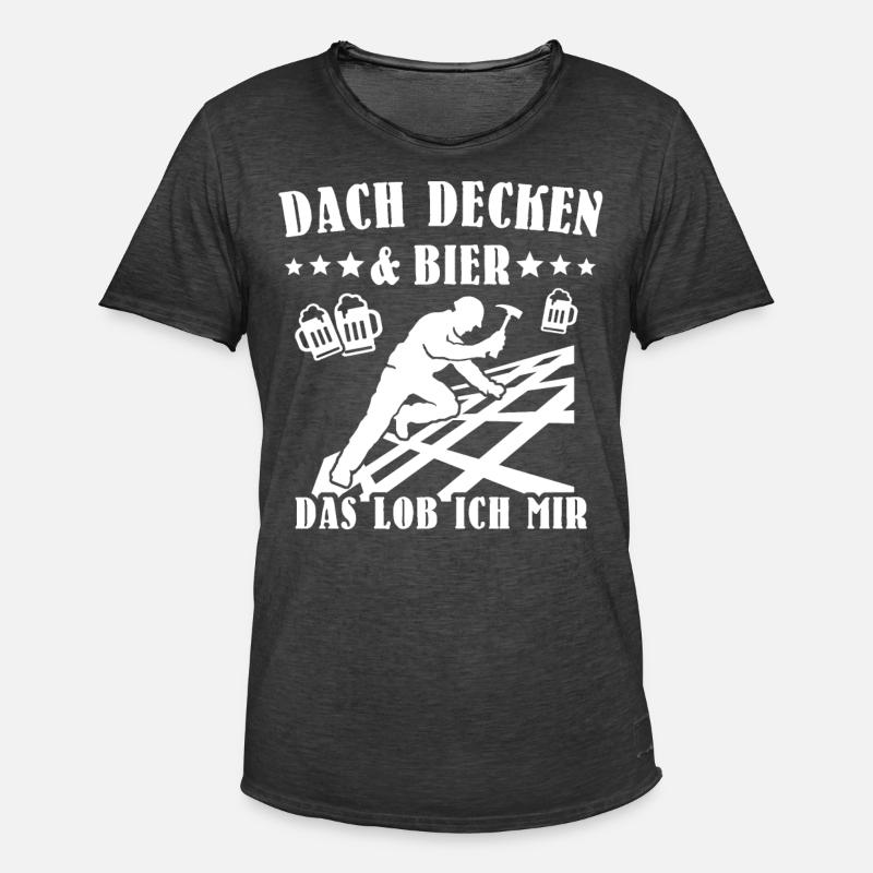 Dachdecker Biertrinker Dachdecken Bier - Männer Vintage T-Shirt - Vintage Schwarz