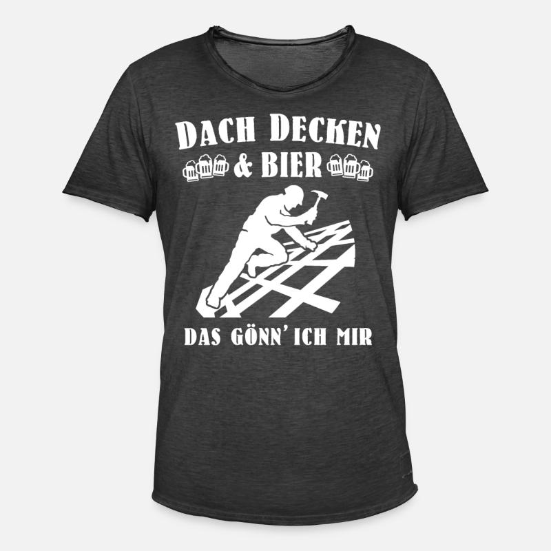 Dachdecker Biertrinker Dachdecken Bier - Männer Vintage T-Shirt - Vintage Schwarz