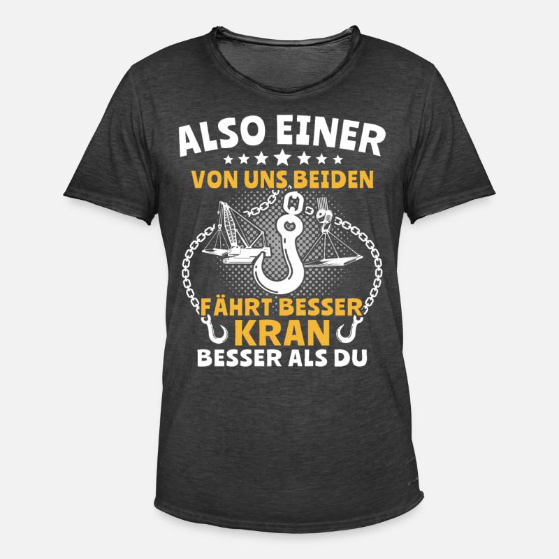 Kranführer Kran Kranfahrer - Männer Vintage T-Shirt - Vintage Schwarz
