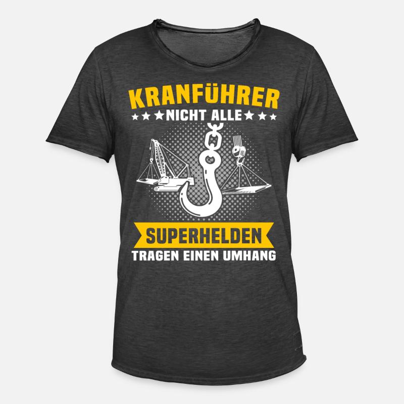 Kranfahrer Beruf Kranführer Sprüche - Männer Vintage T-Shirt - Vintage Schwarz