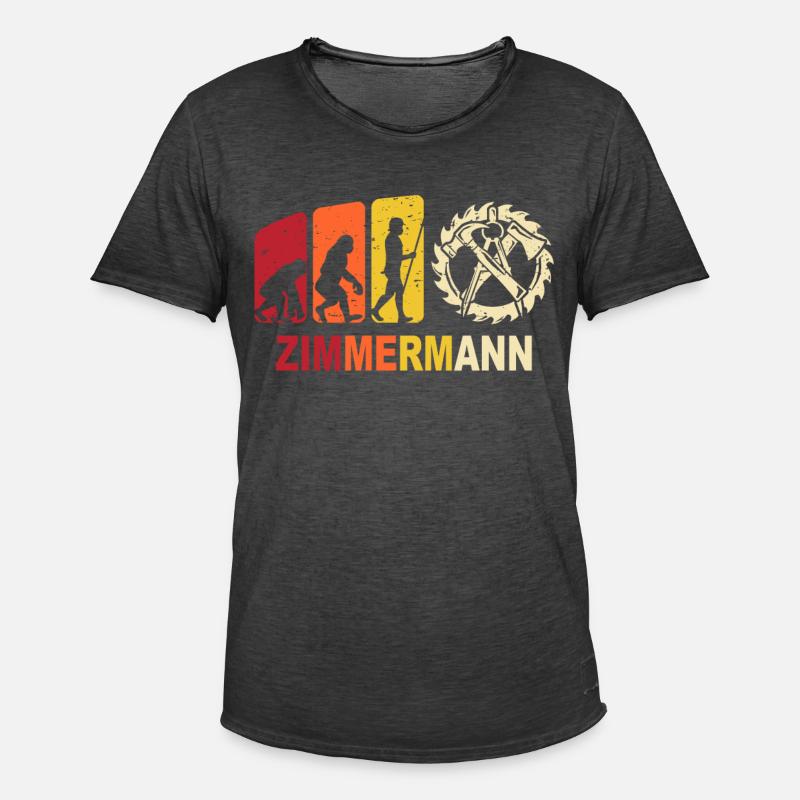 Zimmerer Evolution Zimmerleute - Männer Vintage T-Shirt - Vintage Schwarz