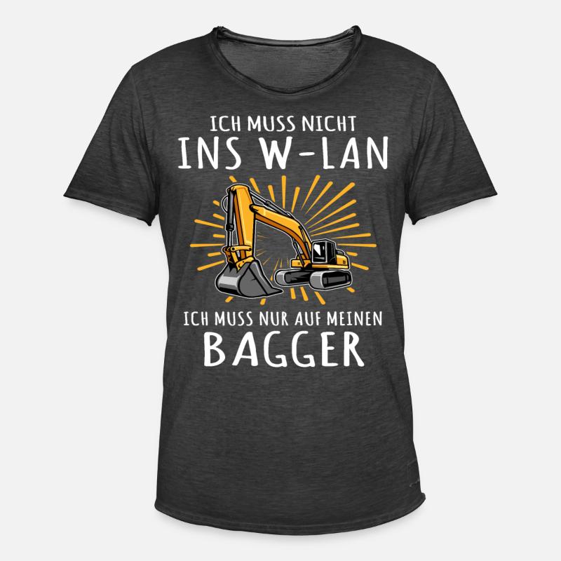 Baggerführer Bagger Baggerfahrer - Männer Vintage T-Shirt - Vintage Schwarz