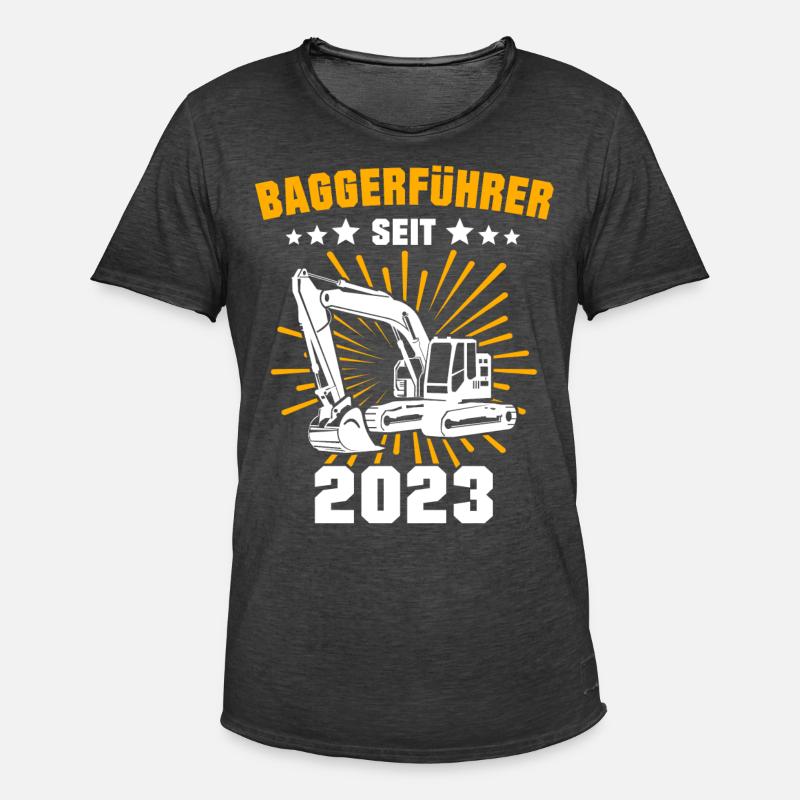 Baggerführer 2023 Baggerfahrer Bagger - Männer Vintage T-Shirt - Vintage Schwarz
