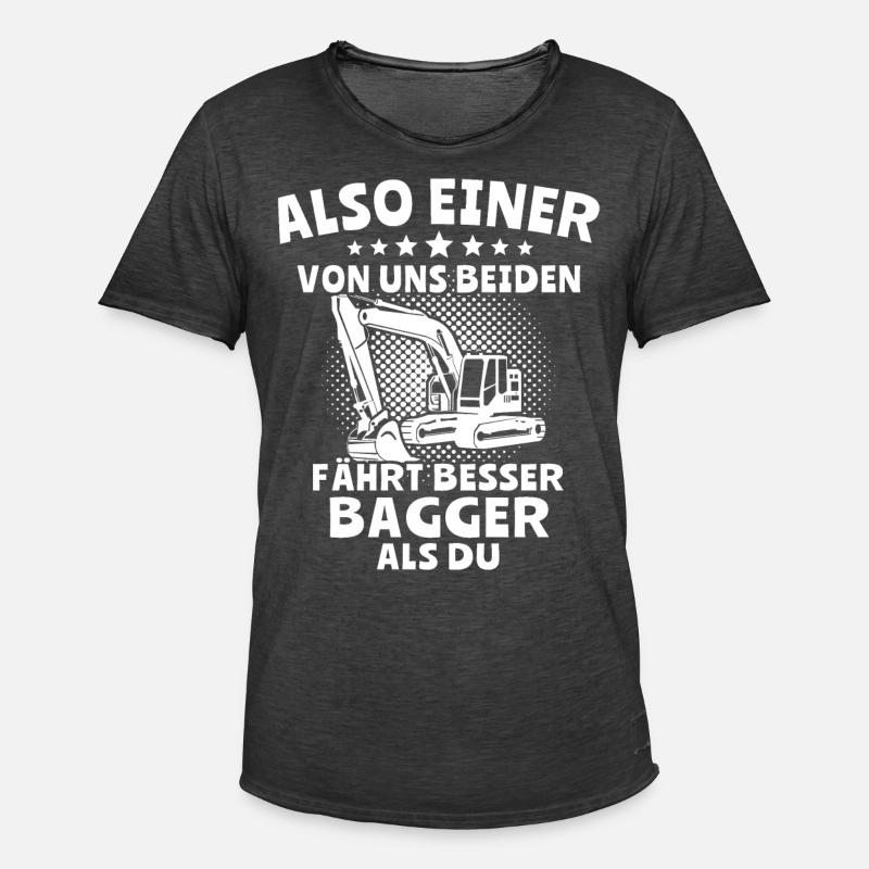 Baggerfahrer Bagger - Männer Vintage T-Shirt - Vintage Schwarz