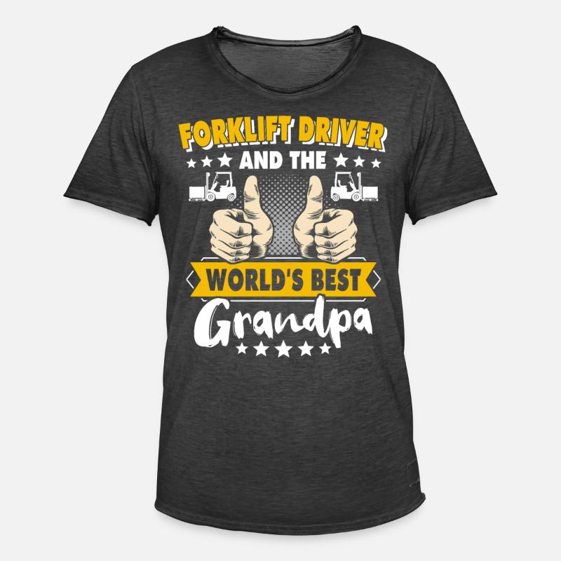 Gabelstapler Opa Staplerfahrer - Männer Vintage T-Shirt - Vintage Schwarz